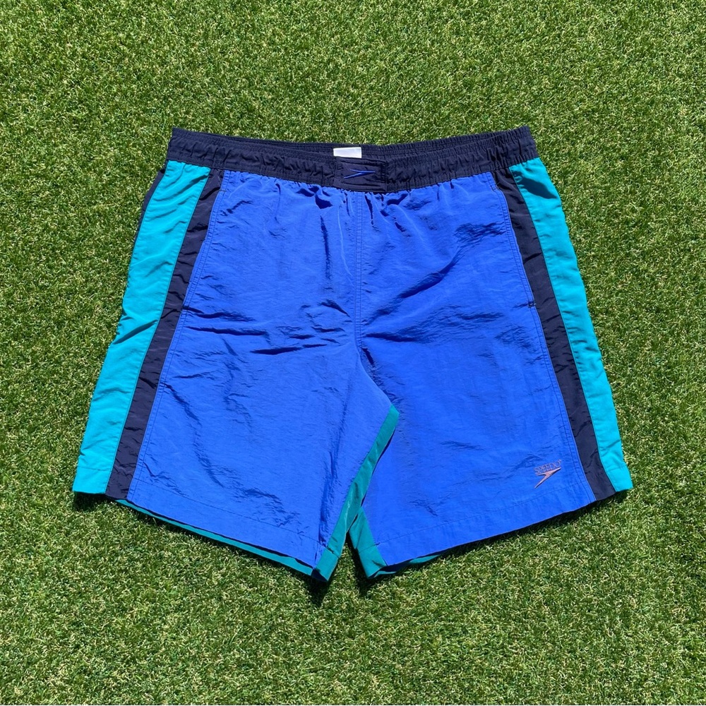 Vintage / Y2k Speedo Swim Trunks Mens Size Large Blue Teal